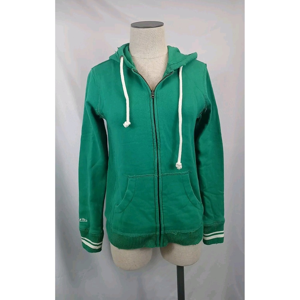 Mitchell & Ness Jacket Distressed-Women's Size Small Hoodie Jacket‎ Full Zip
